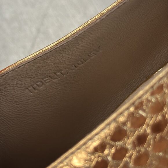 Burberry Metallic Gold Peep-Toe Heels - Picture 3 of 9